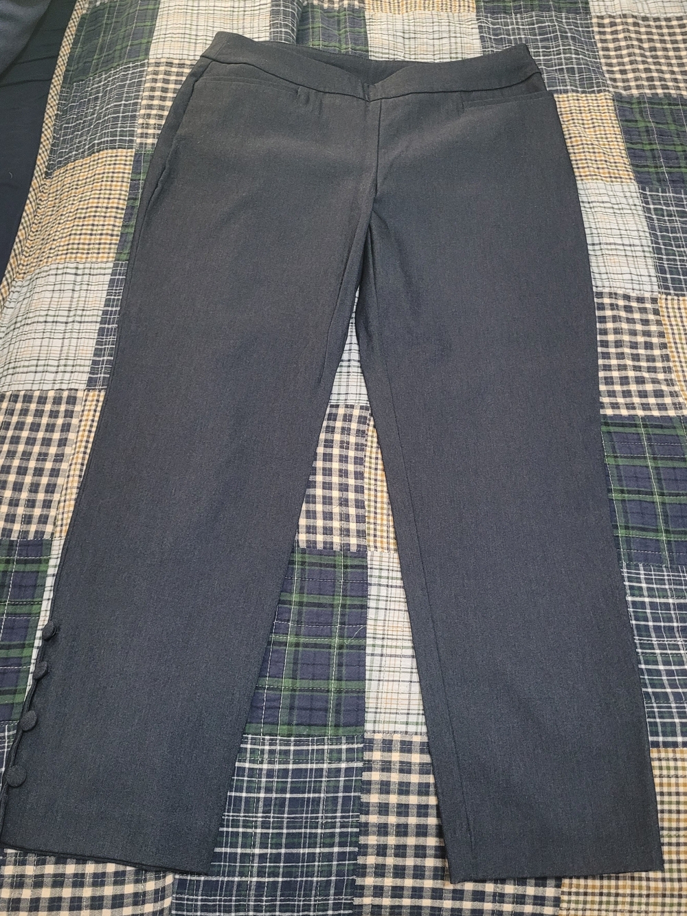Chico's Denim Blue Straight-Leg Ankle Dress Pants